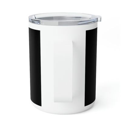 Black And White/Red Insulated Coffee Mug, 10oz